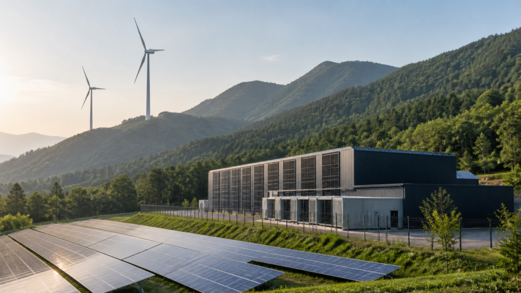 Green data center powered by renewable energy