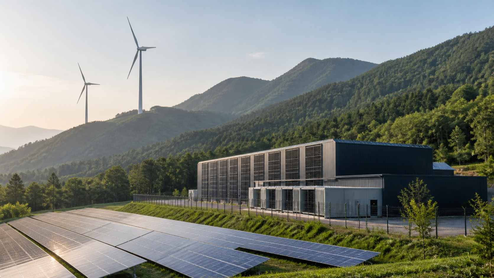 Green data center powered by renewable energy